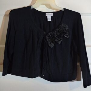 Soft surroundings XL women's crop jacket with floral front